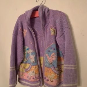 Charming girls sweater with animals